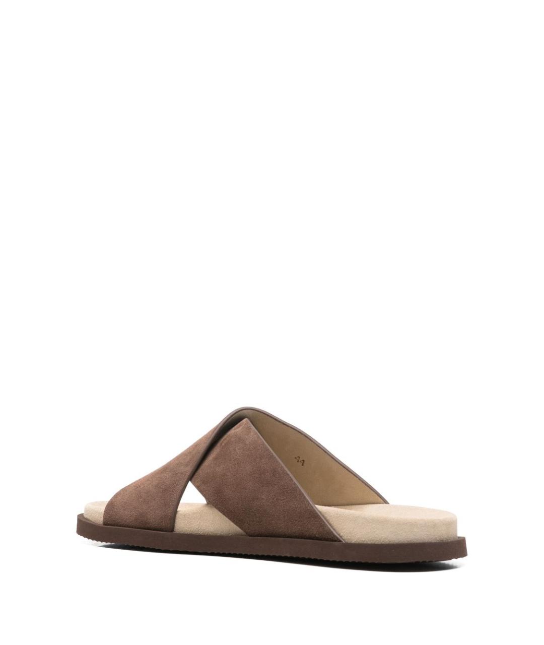 BRUNELLO CUCINELLI Коричневые замшевые сандалии, фото 3