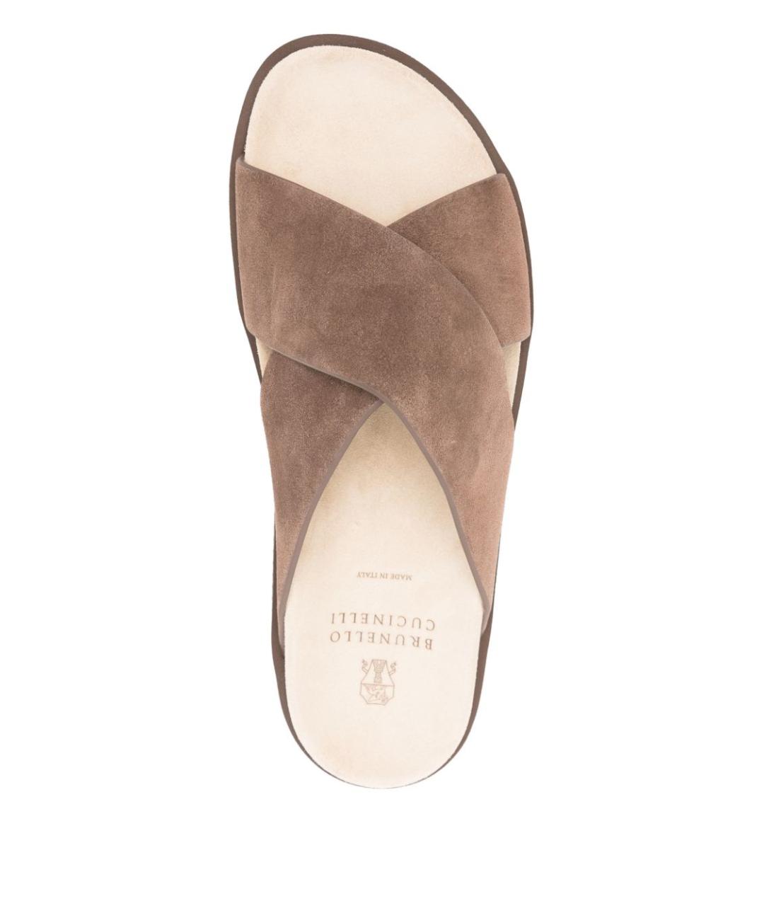 BRUNELLO CUCINELLI Коричневые замшевые сандалии, фото 2