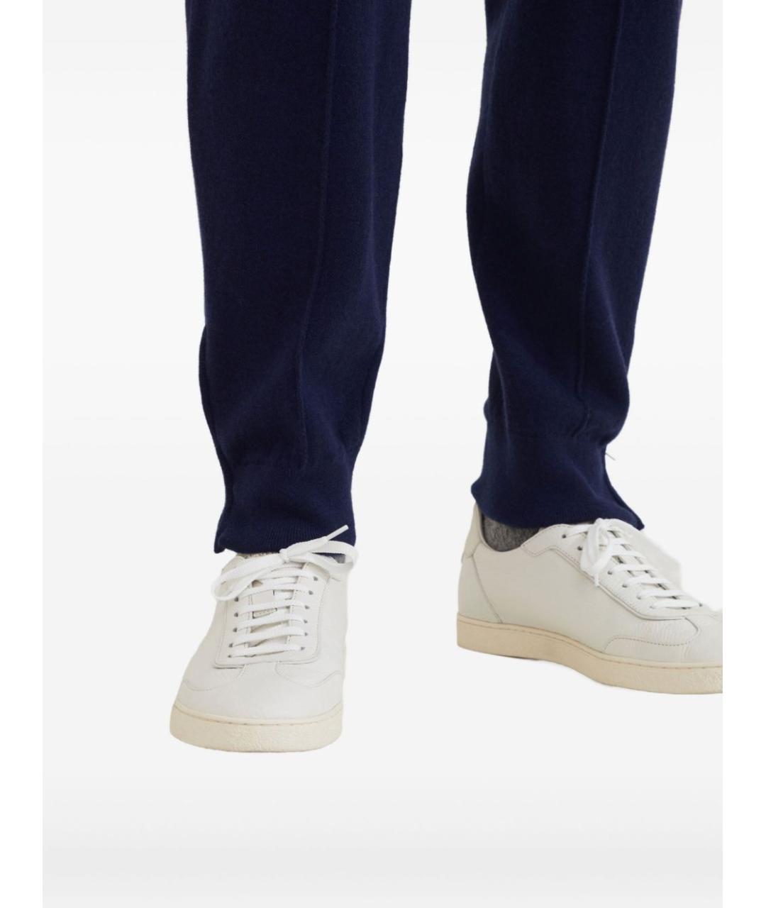 BRUNELLO CUCINELLI Белые кожаные низкие кроссовки / кеды, фото 3