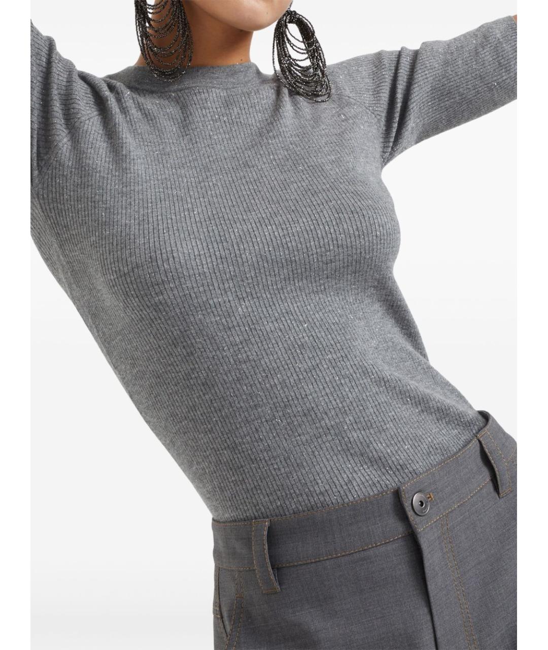 BRUNELLO CUCINELLI Серый джемпер / свитер, фото 2