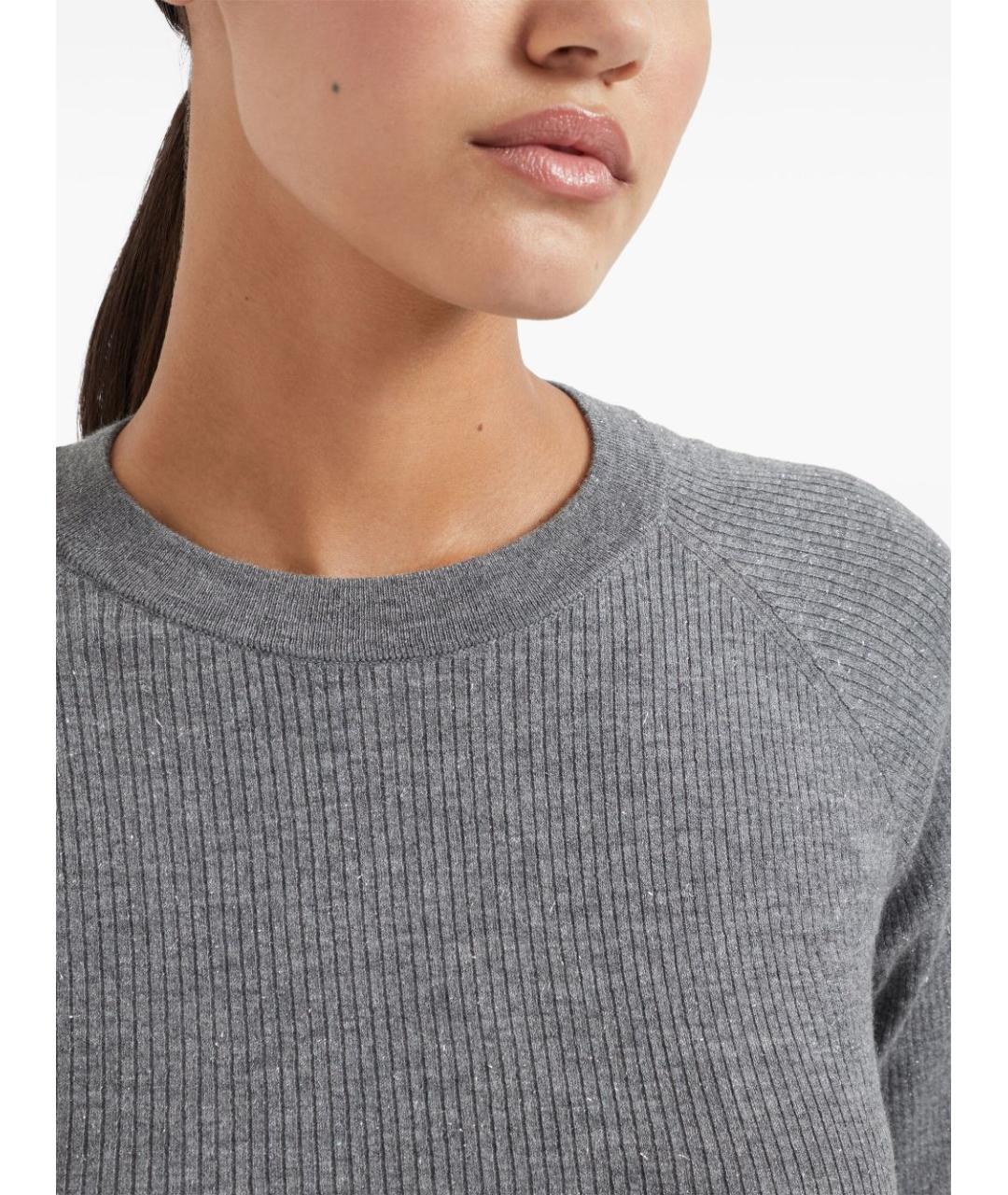 BRUNELLO CUCINELLI Серый джемпер / свитер, фото 6
