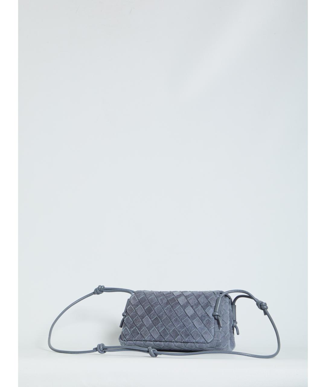 BOTTEGA VENETA Голубая замшевая сумка через плечо, фото 2