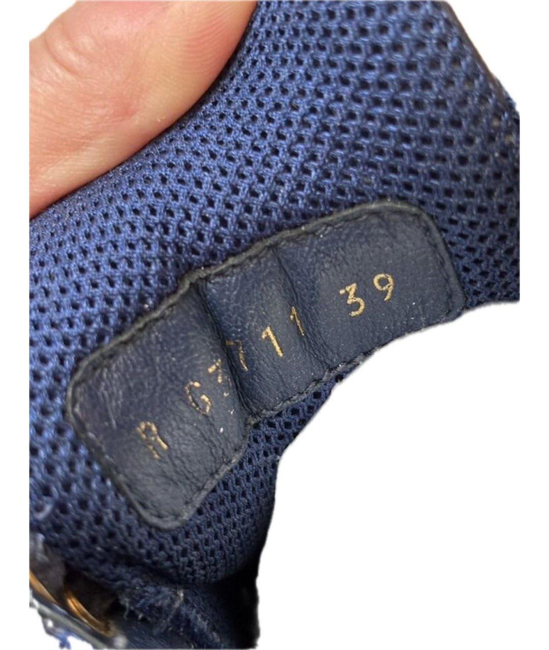 CHANEL Темно-синие кожаные кроссовки, фото 4