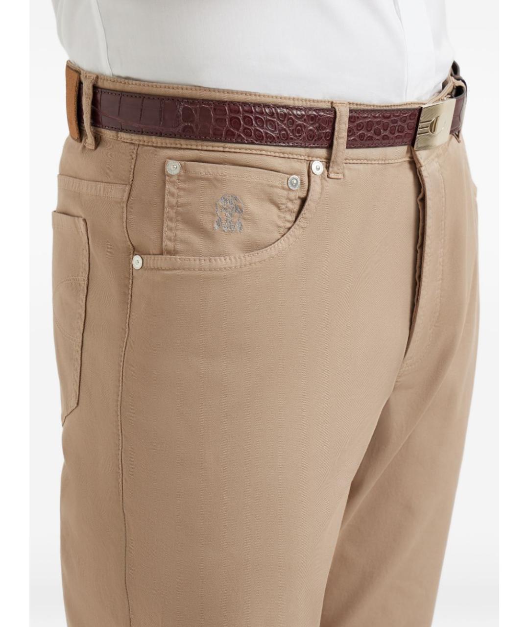 BRUNELLO CUCINELLI Бежевые повседневные брюки, фото 2