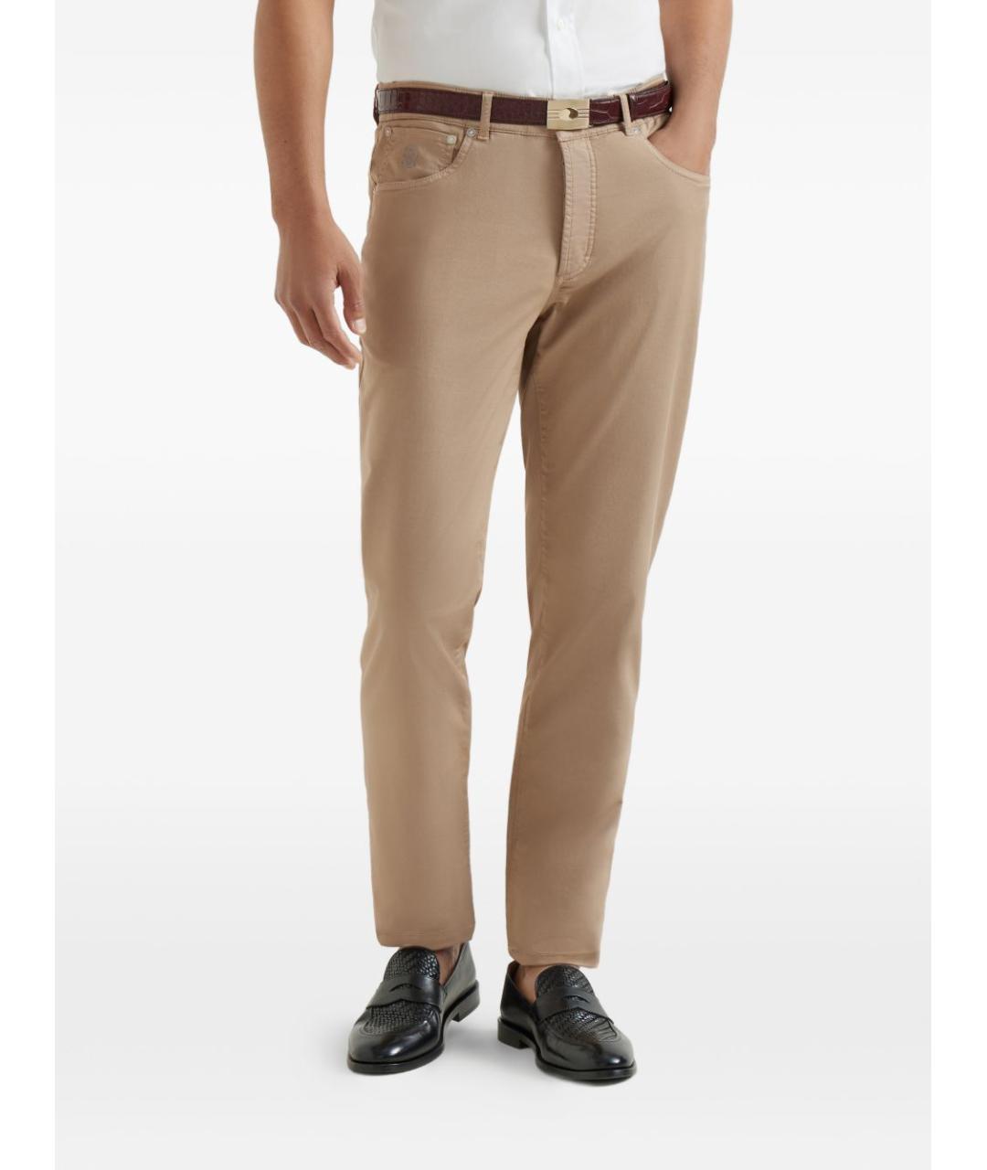 BRUNELLO CUCINELLI Бежевые повседневные брюки, фото 4