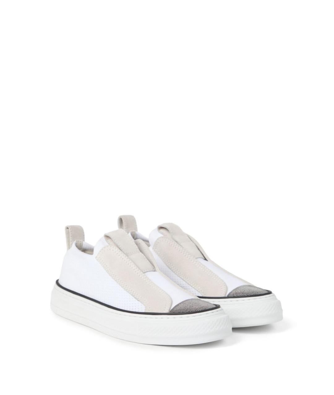 BRUNELLO CUCINELLI Белые текстильные кеды, фото 5