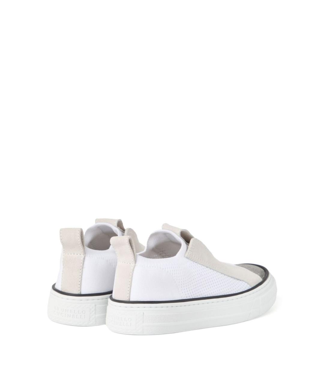 BRUNELLO CUCINELLI Белые текстильные кеды, фото 4