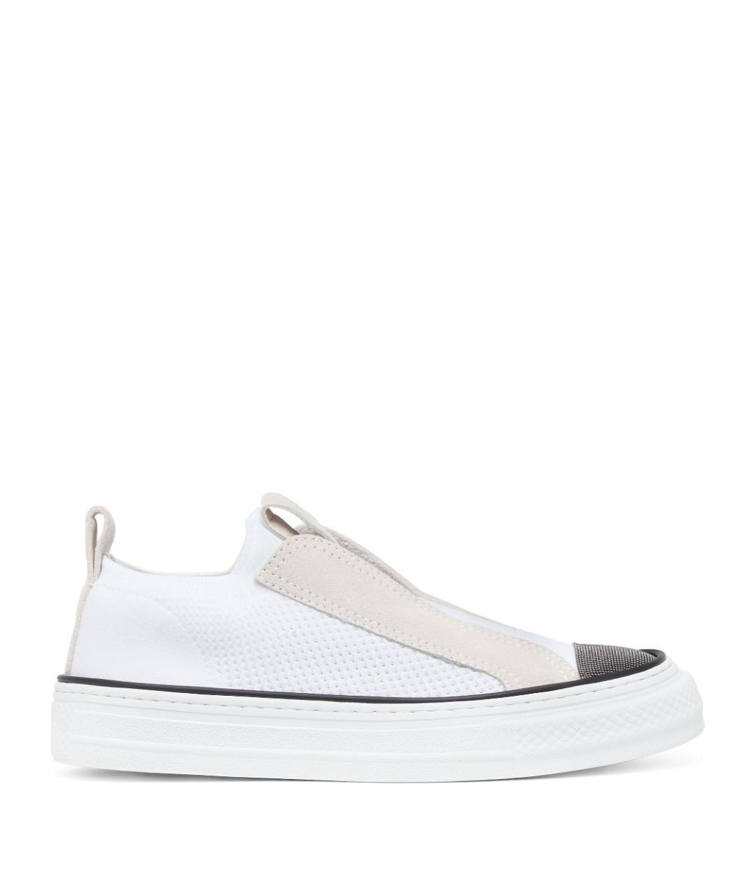 BRUNELLO CUCINELLI Белые текстильные кеды, фото 1