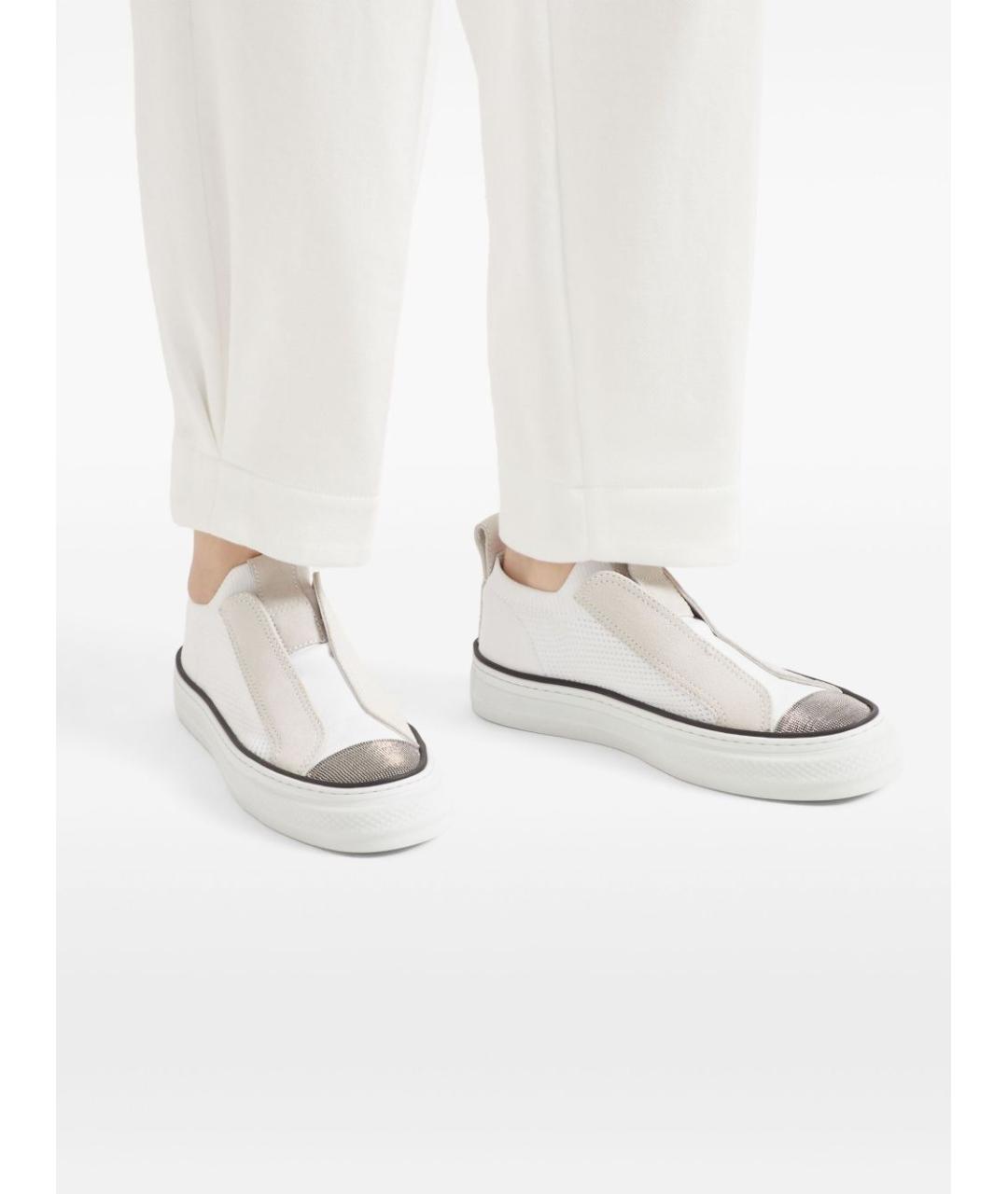 BRUNELLO CUCINELLI Белые текстильные кеды, фото 2