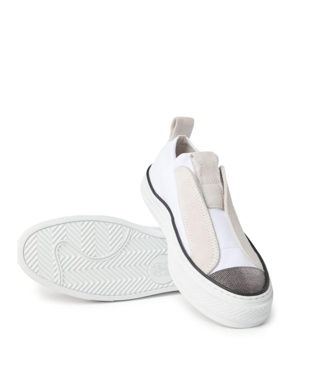 BRUNELLO CUCINELLI Белые текстильные кеды, фото 3