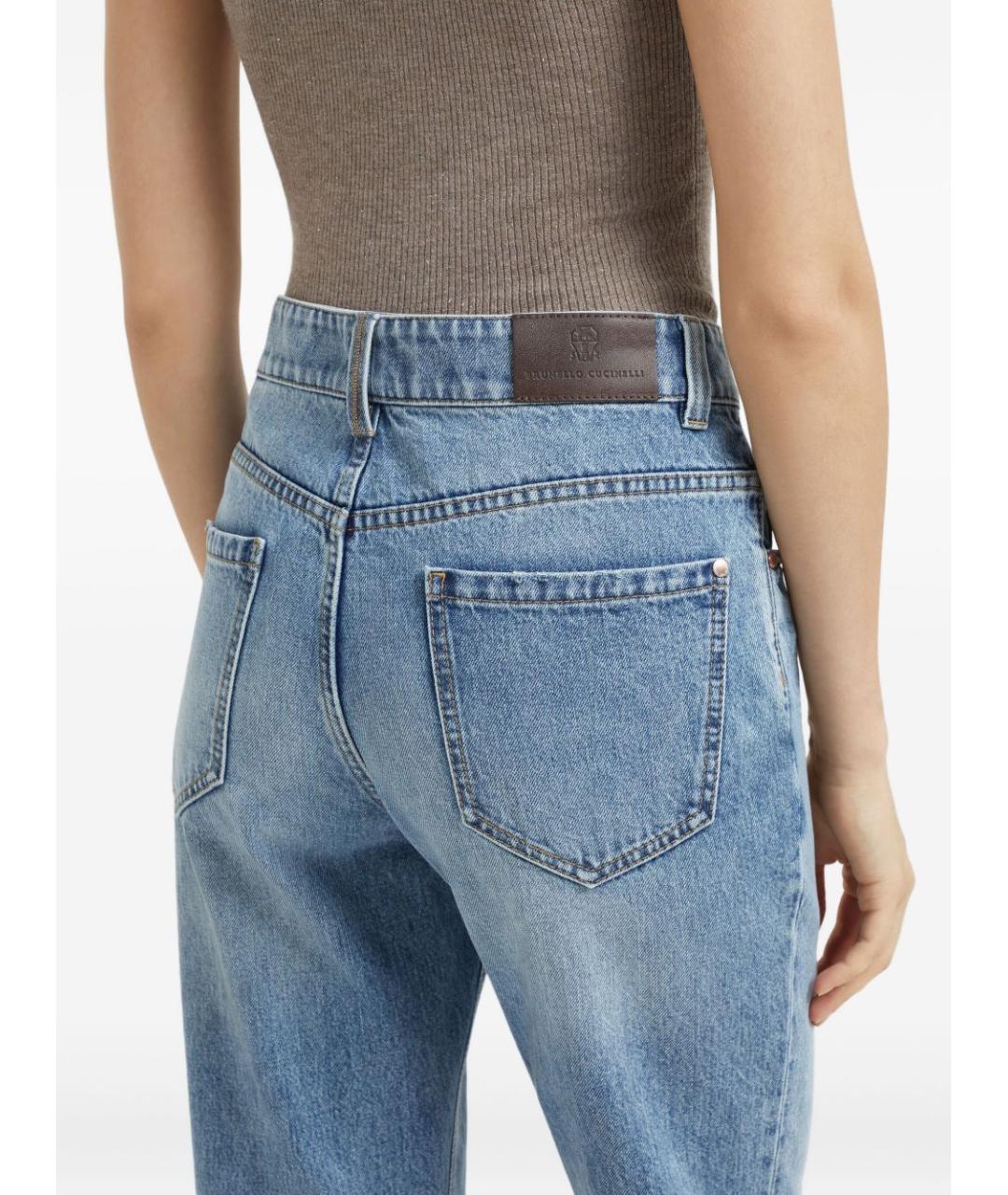 BRUNELLO CUCINELLI Голубые прямые джинсы, фото 3