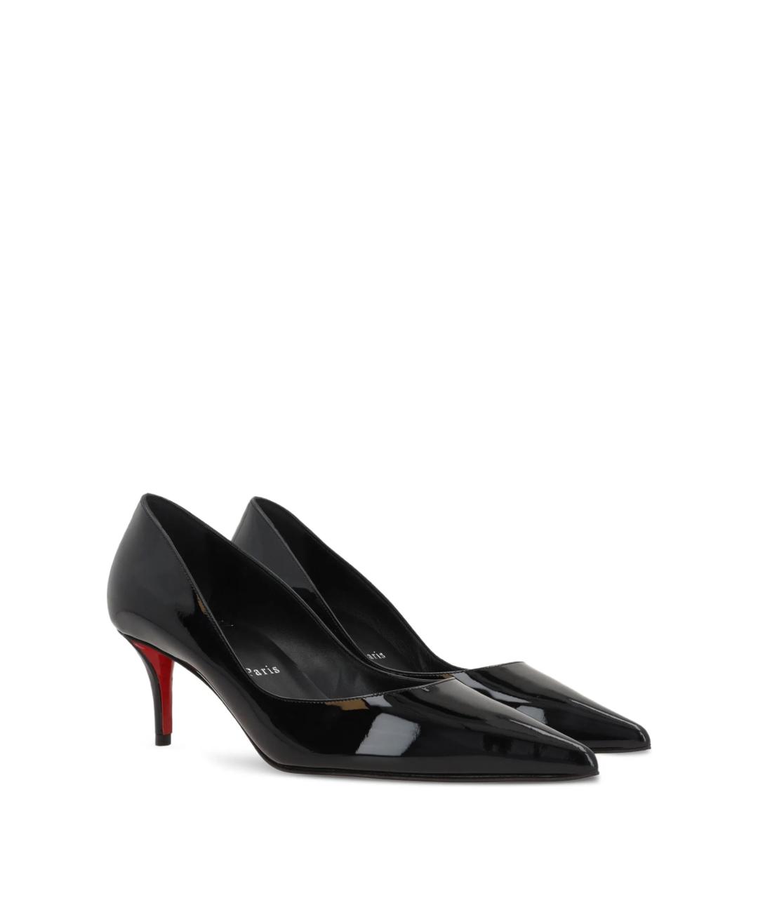 CHRISTIAN LOUBOUTIN Черные кожаные туфли, фото 3