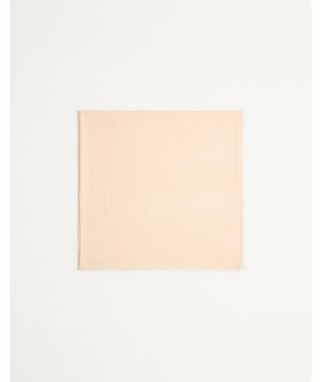 VALENTINO Бежевый шелковый шарф, фото 1