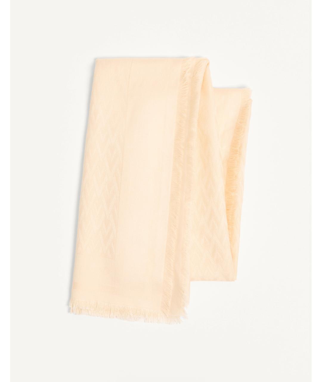 VALENTINO Бежевый шелковый шарф, фото 3