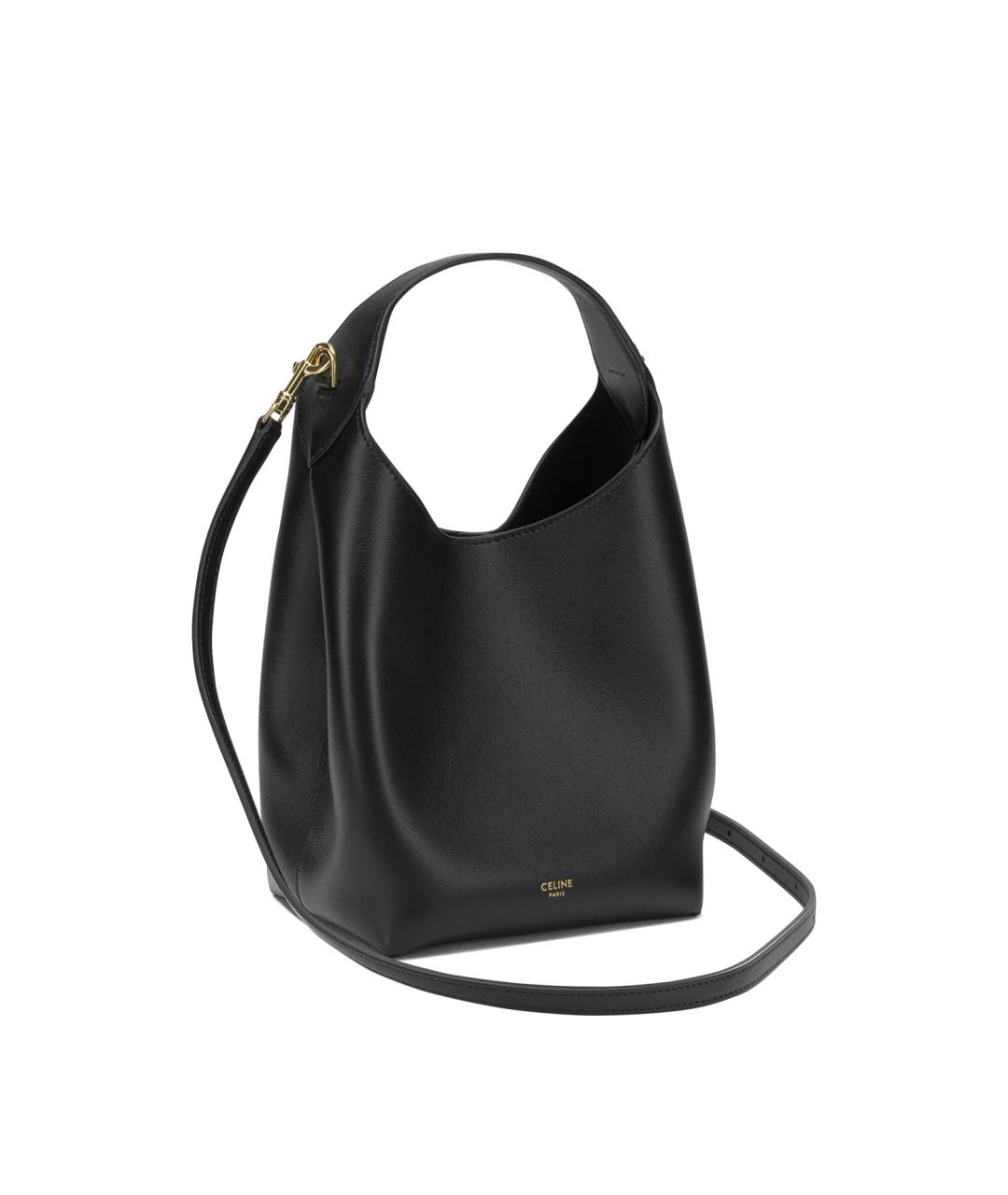 CELINE Черная кожаная сумка с короткими ручками, фото 2