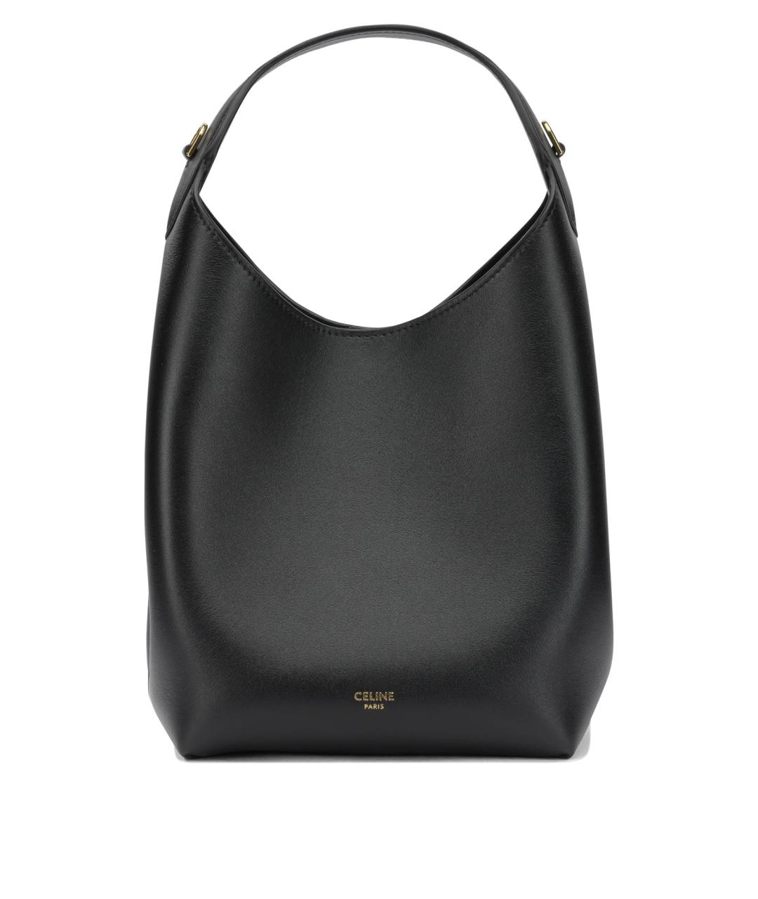 CELINE Черная кожаная сумка с короткими ручками, фото 1