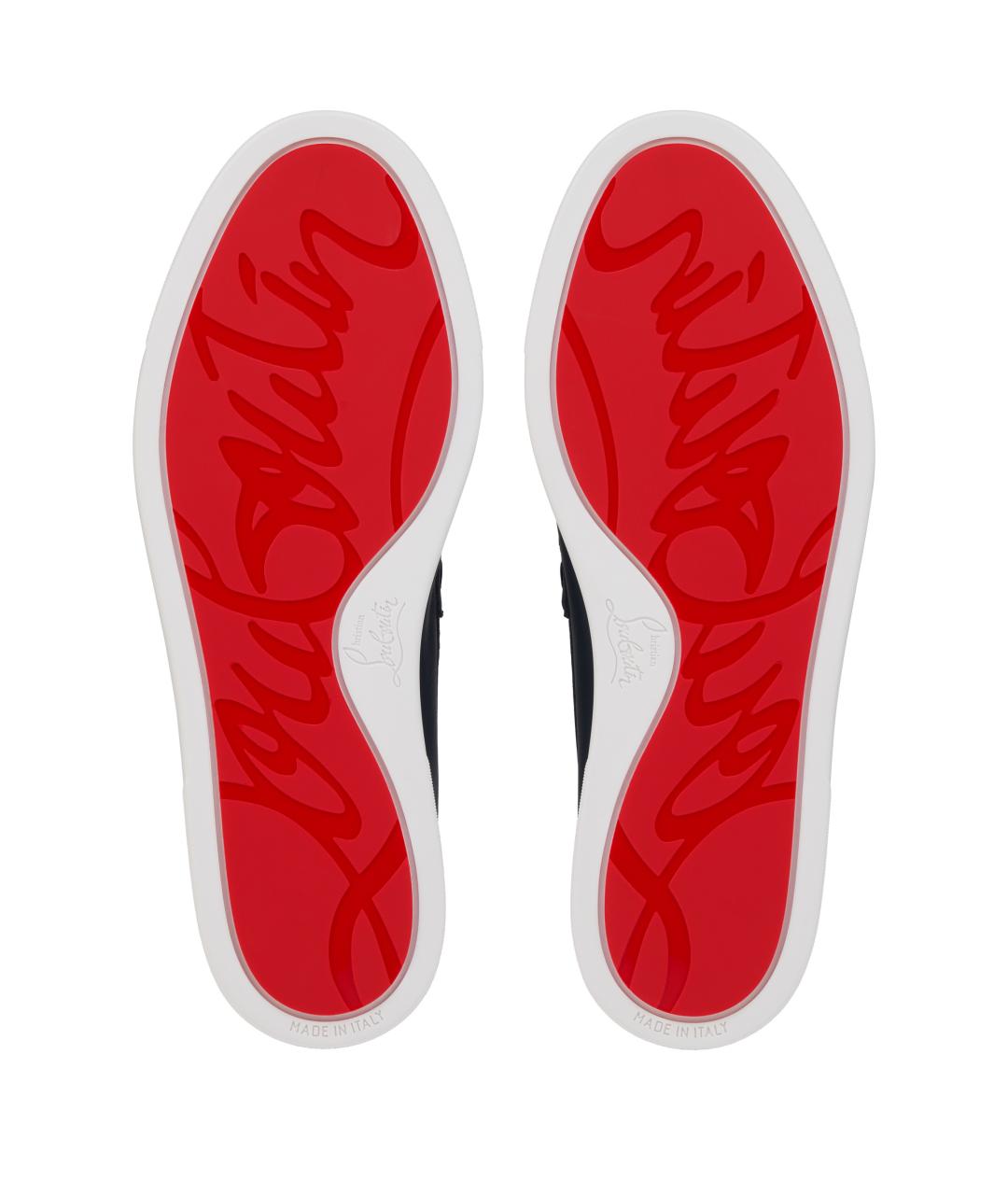 CHRISTIAN LOUBOUTIN Синие кожаные лоферы, фото 5