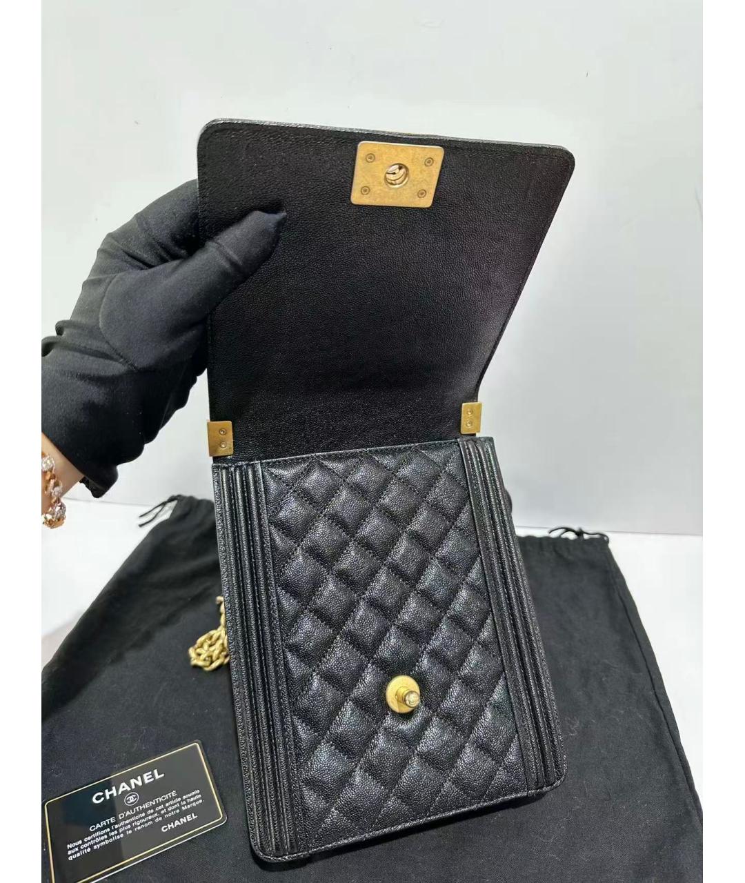 CHANEL Черная кожаная сумка через плечо, фото 5