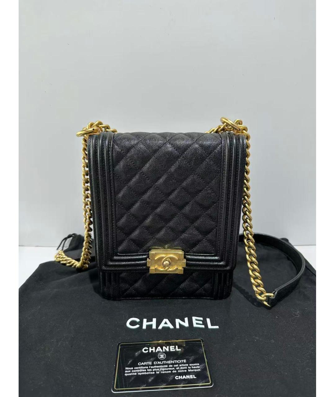 CHANEL Черная кожаная сумка через плечо, фото 2