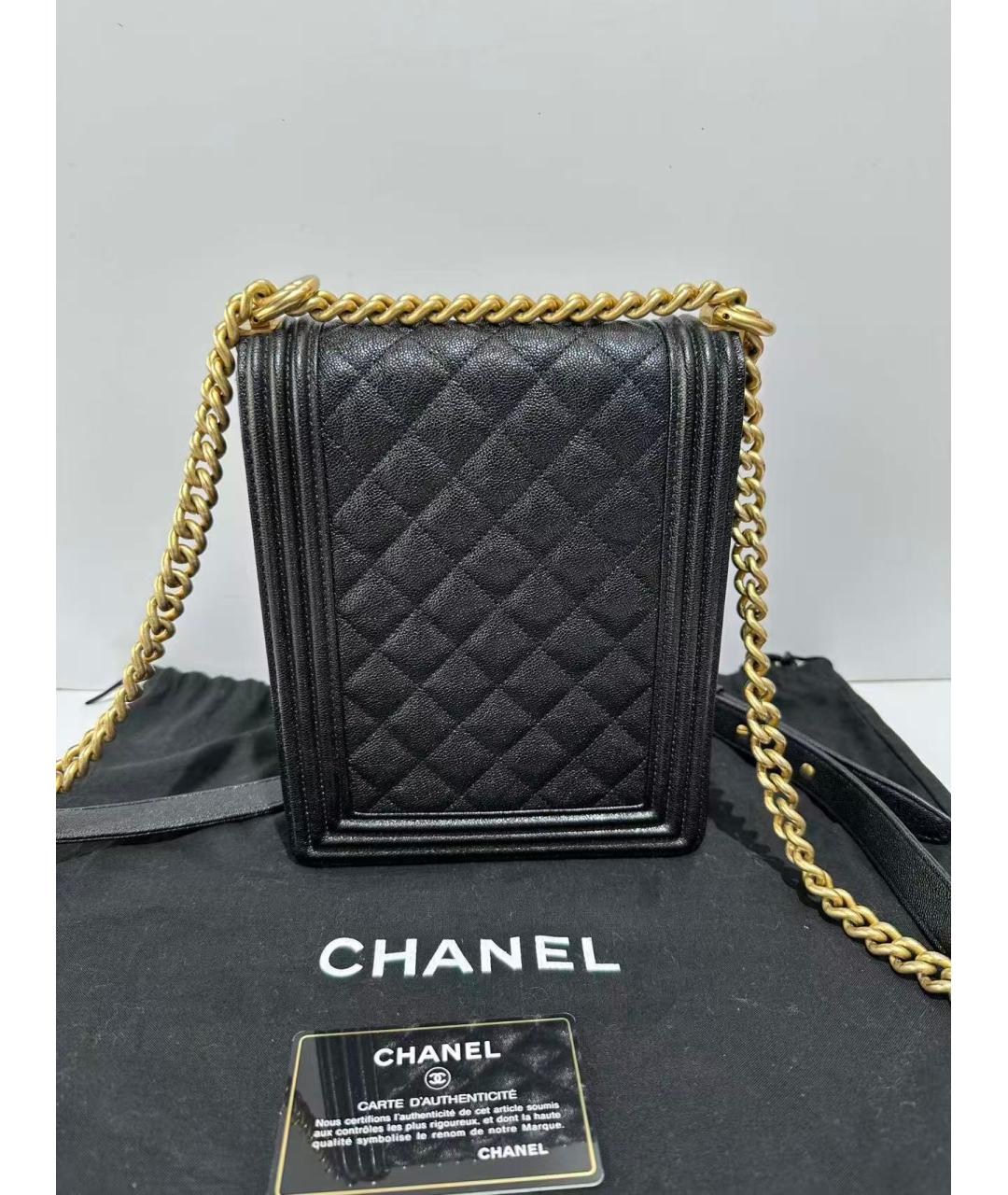 CHANEL Черная кожаная сумка через плечо, фото 3