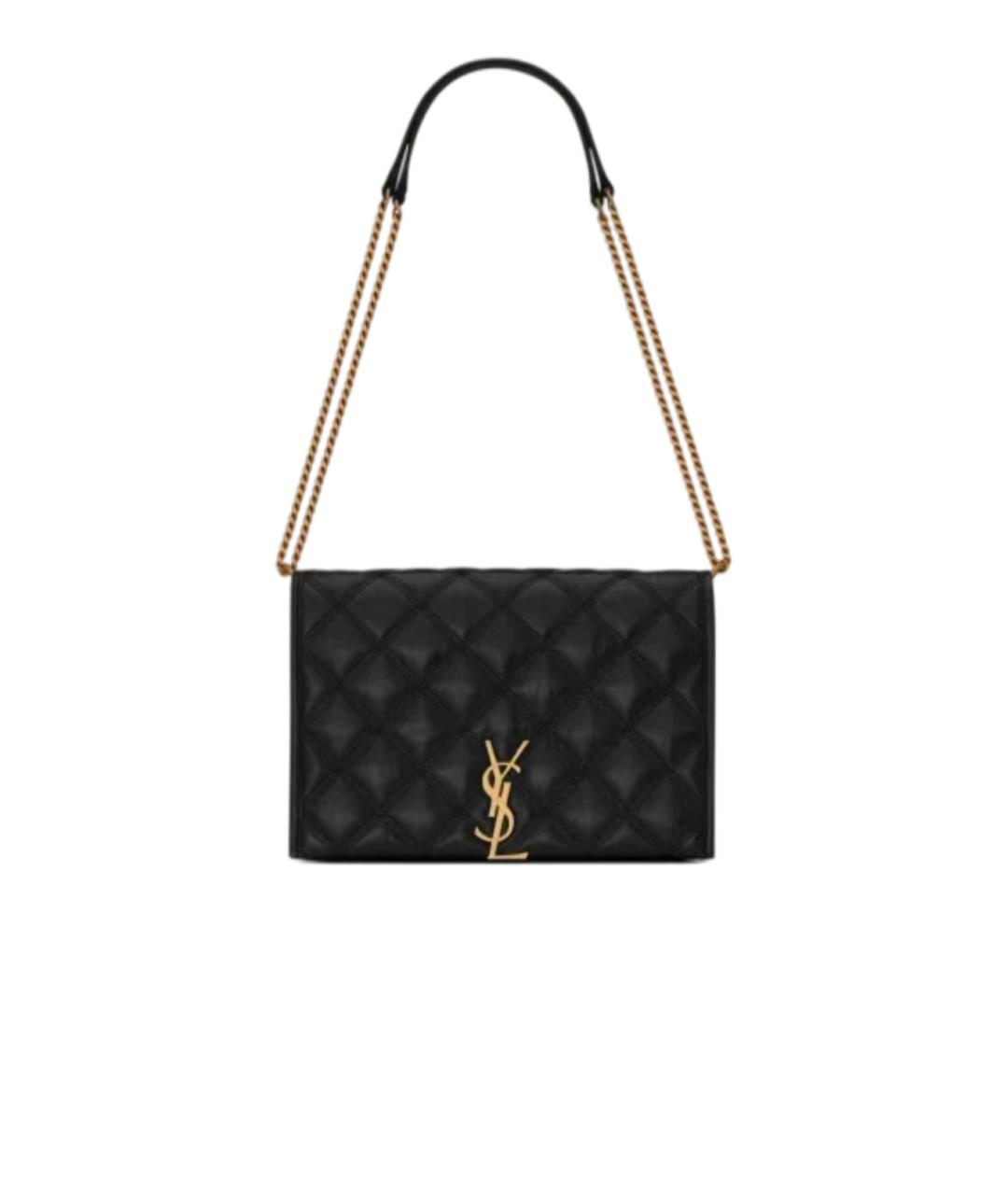 SAINT LAURENT Черная кожаная сумка через плечо, фото 8