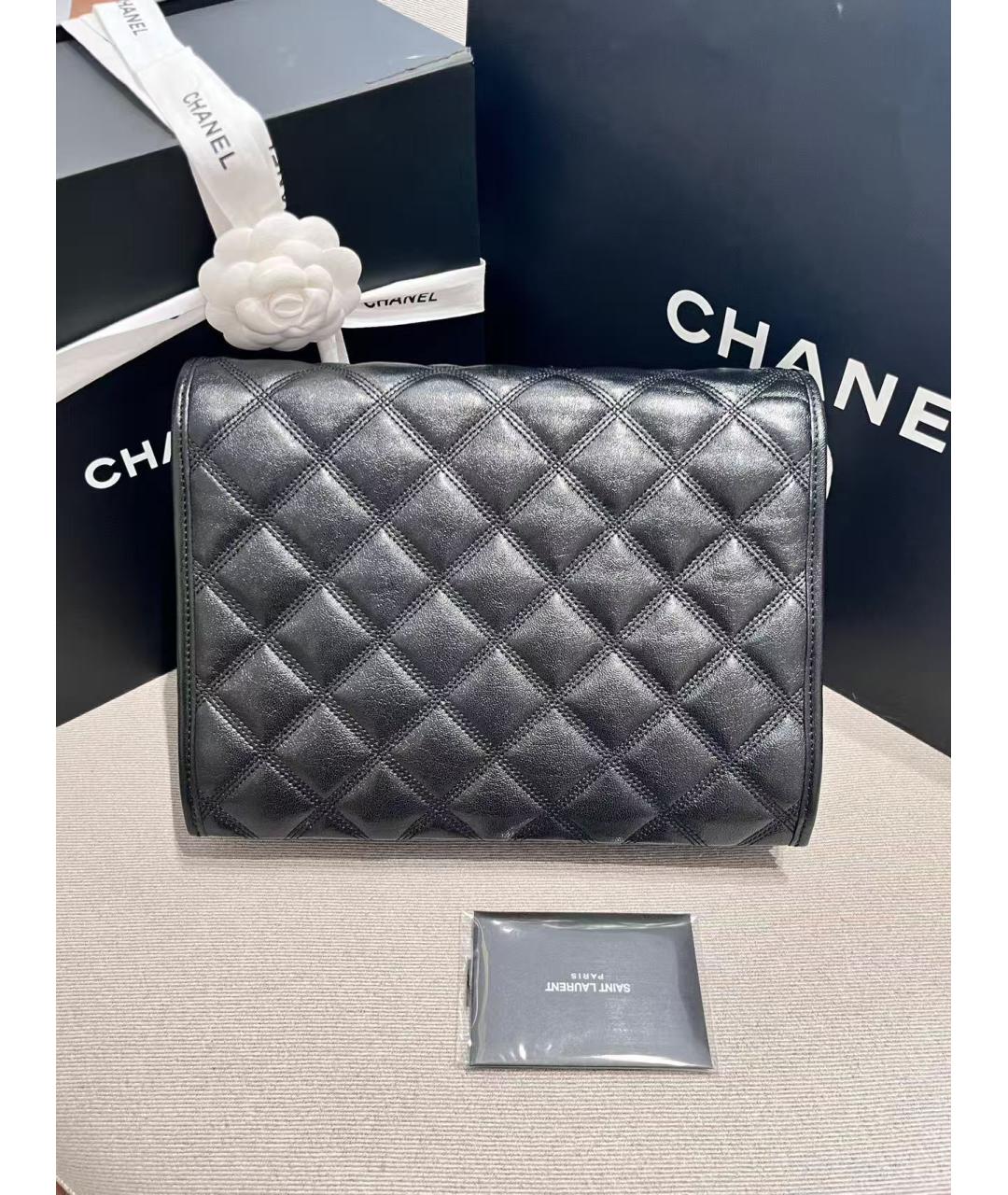 SAINT LAURENT Черная кожаная сумка через плечо, фото 4