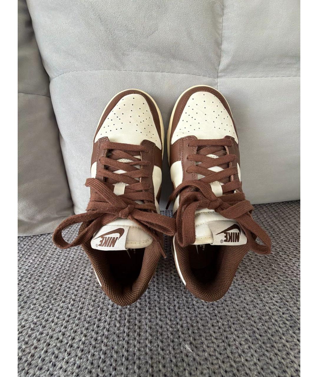 NIKE Коричневые кеды из искусственной кожи, фото 3