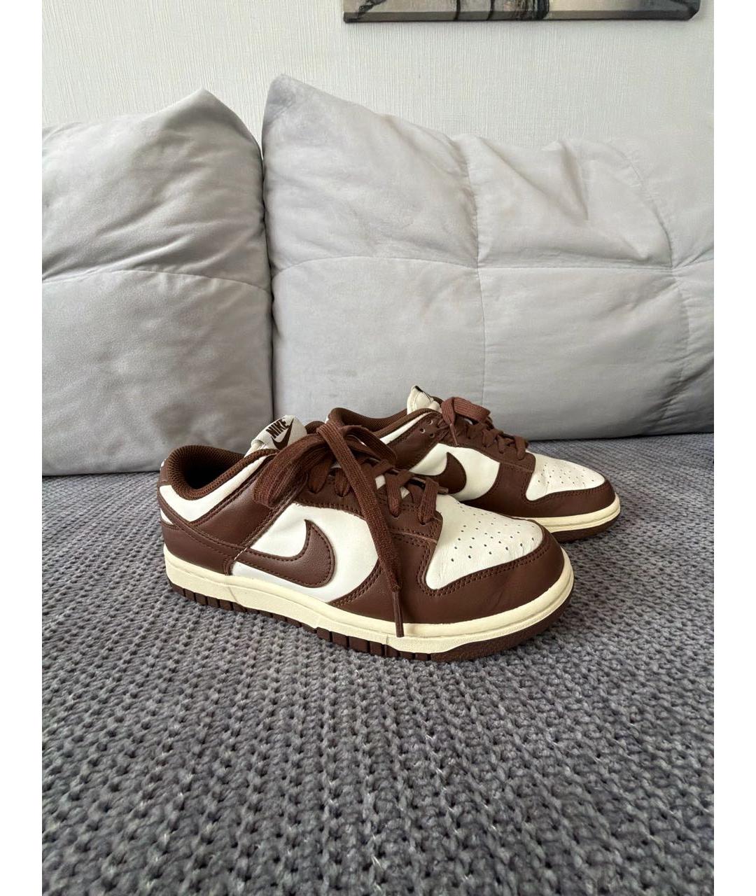 NIKE Коричневые кеды из искусственной кожи, фото 5