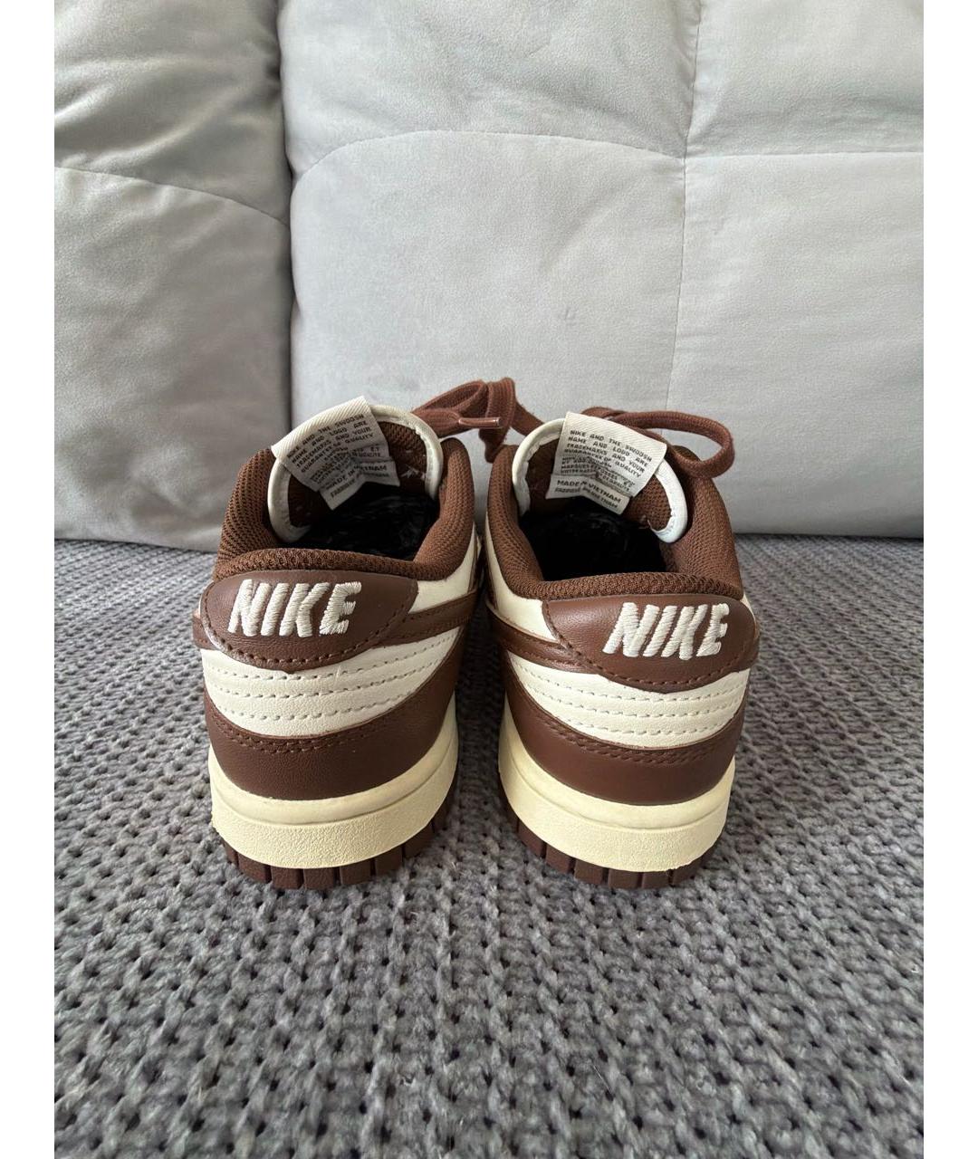 NIKE Коричневые кеды из искусственной кожи, фото 4