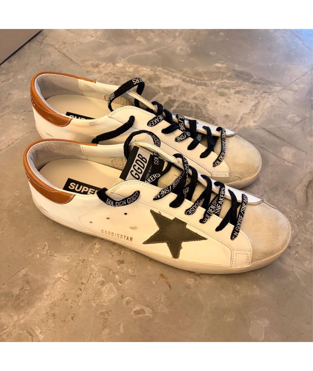 GOLDEN GOOSE DELUXE BRAND Белые кожаные низкие кроссовки / кеды, фото 9