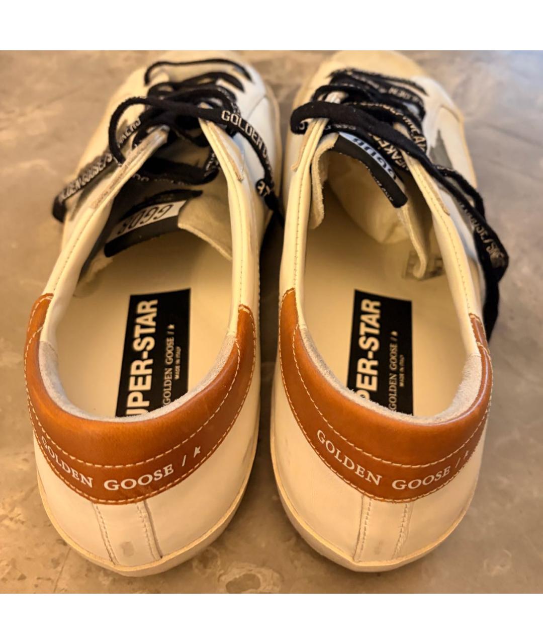 GOLDEN GOOSE DELUXE BRAND Белые кожаные низкие кроссовки / кеды, фото 4