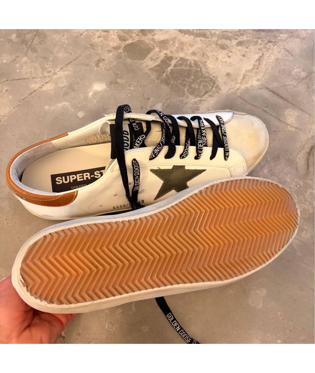 GOLDEN GOOSE DELUXE BRAND Белые кожаные низкие кроссовки / кеды, фото 7