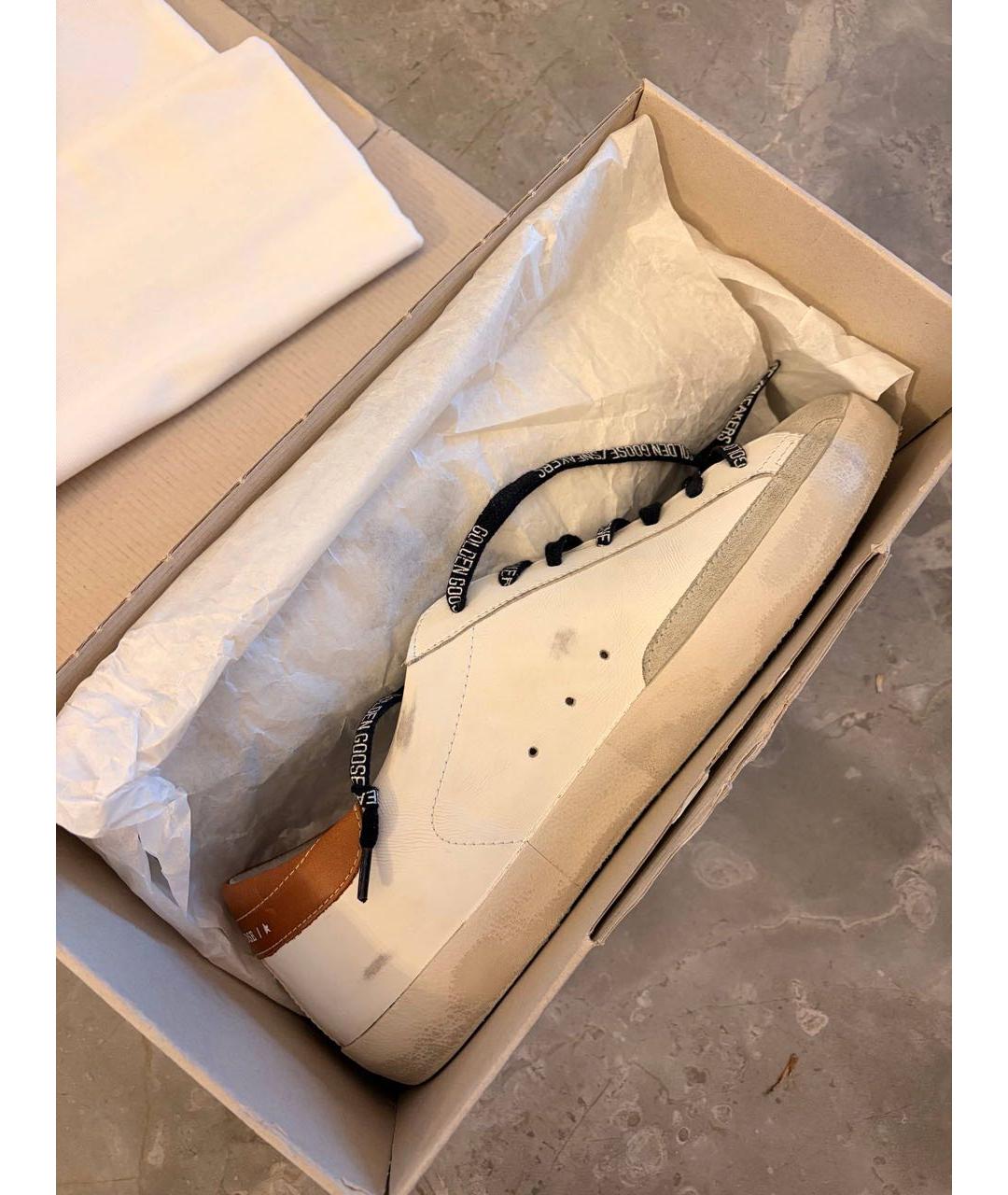 GOLDEN GOOSE DELUXE BRAND Белые кожаные низкие кроссовки / кеды, фото 6