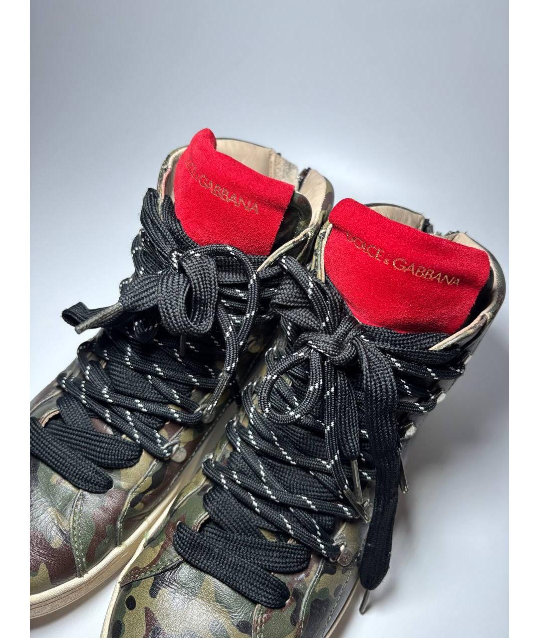 DOLCE&GABBANA Кожаные низкие кроссовки / кеды, фото 7