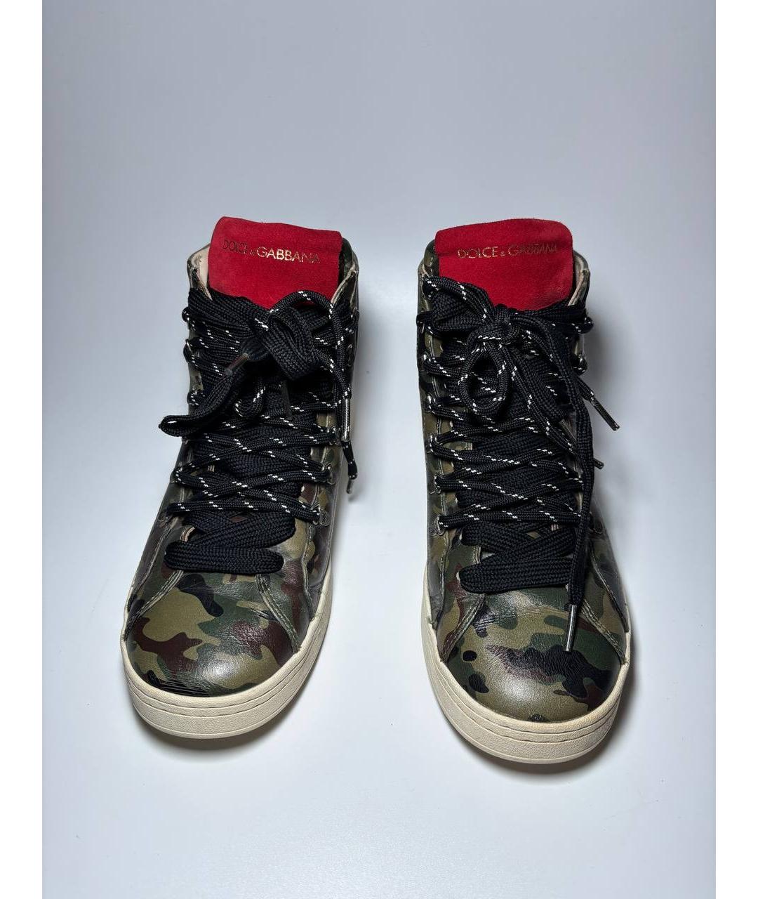 DOLCE&GABBANA Кожаные низкие кроссовки / кеды, фото 2