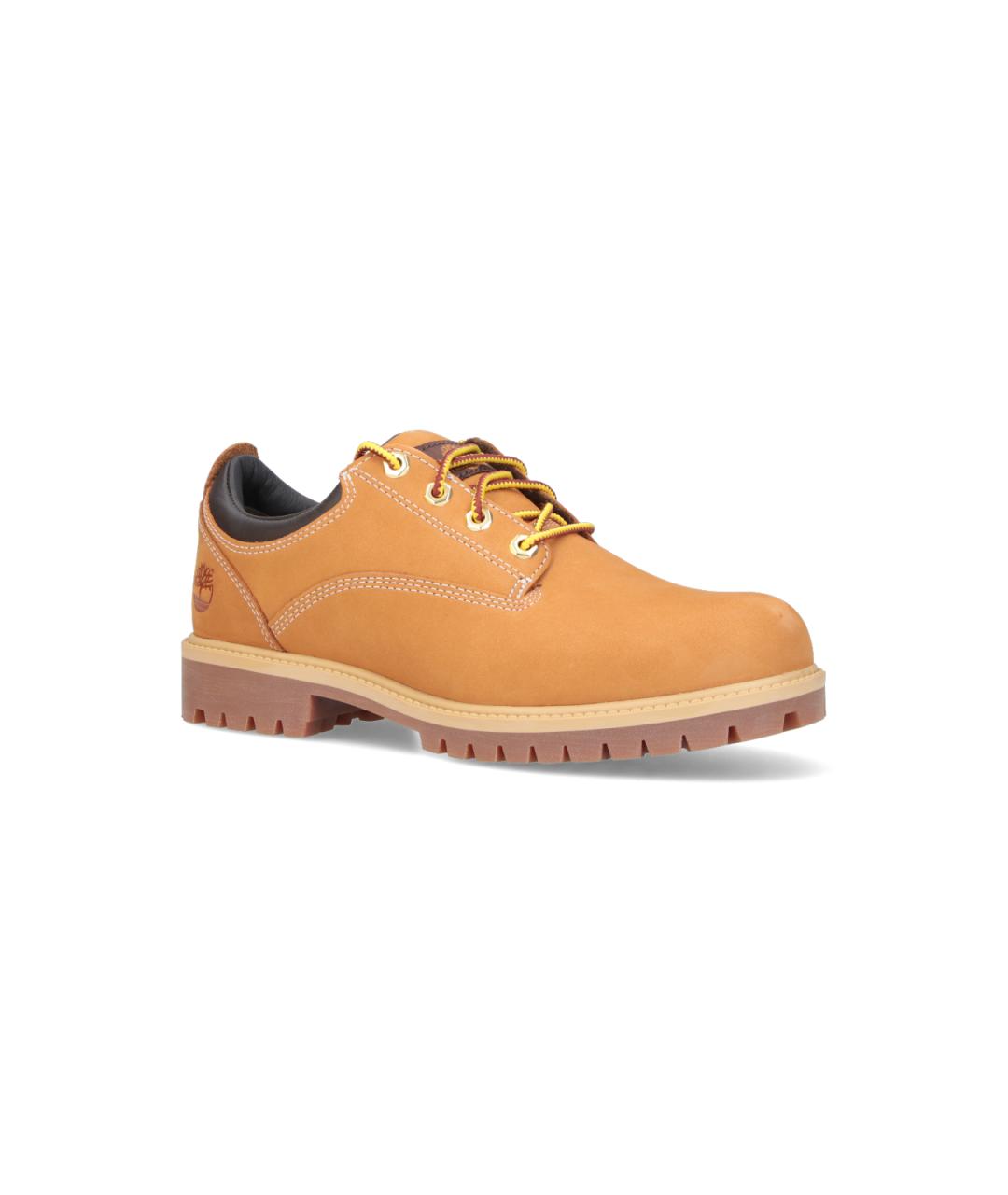 TIMBERLAND Бежевые кожаные низкие ботинки, фото 1