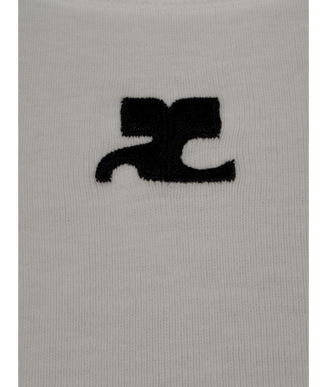COURREGES Белая хлопковая футболка, фото 3