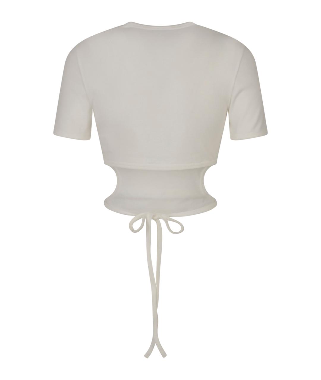 COURREGES Белая хлопковая футболка, фото 2