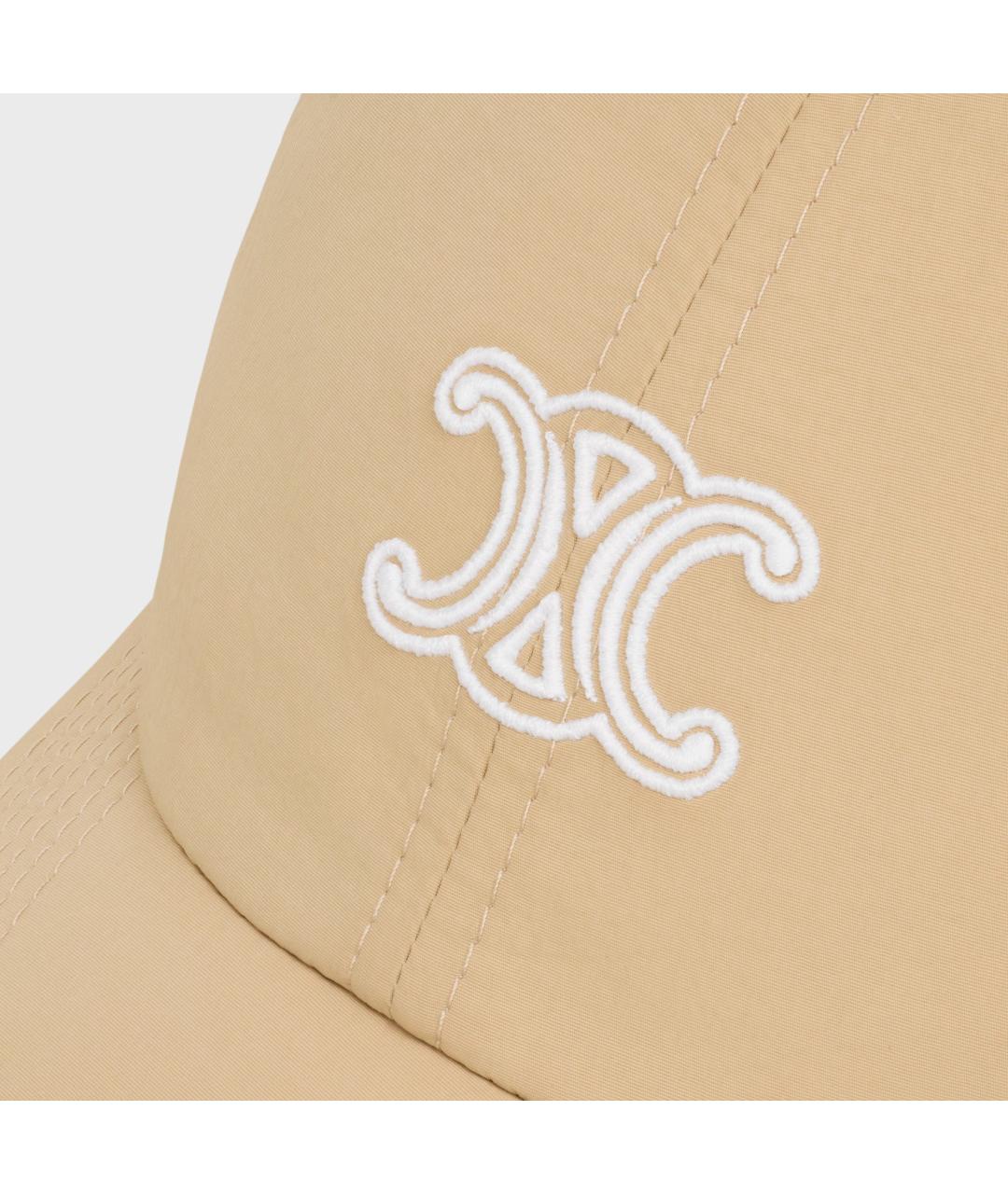 CELINE Бежевая хлопковая кепка, фото 4