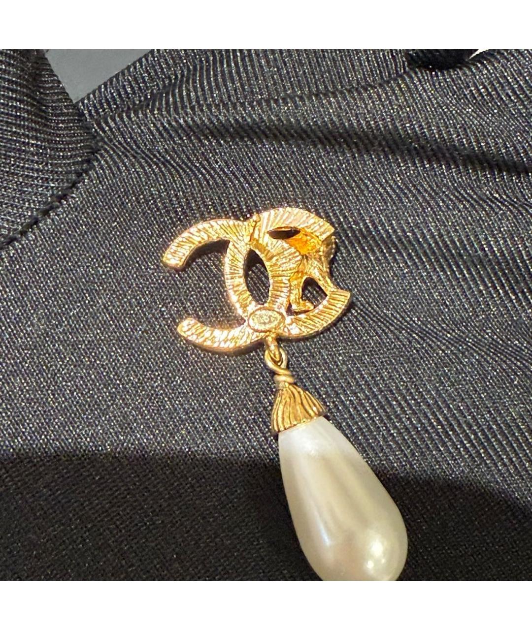 CHANEL Золотые металлические серьги, фото 7