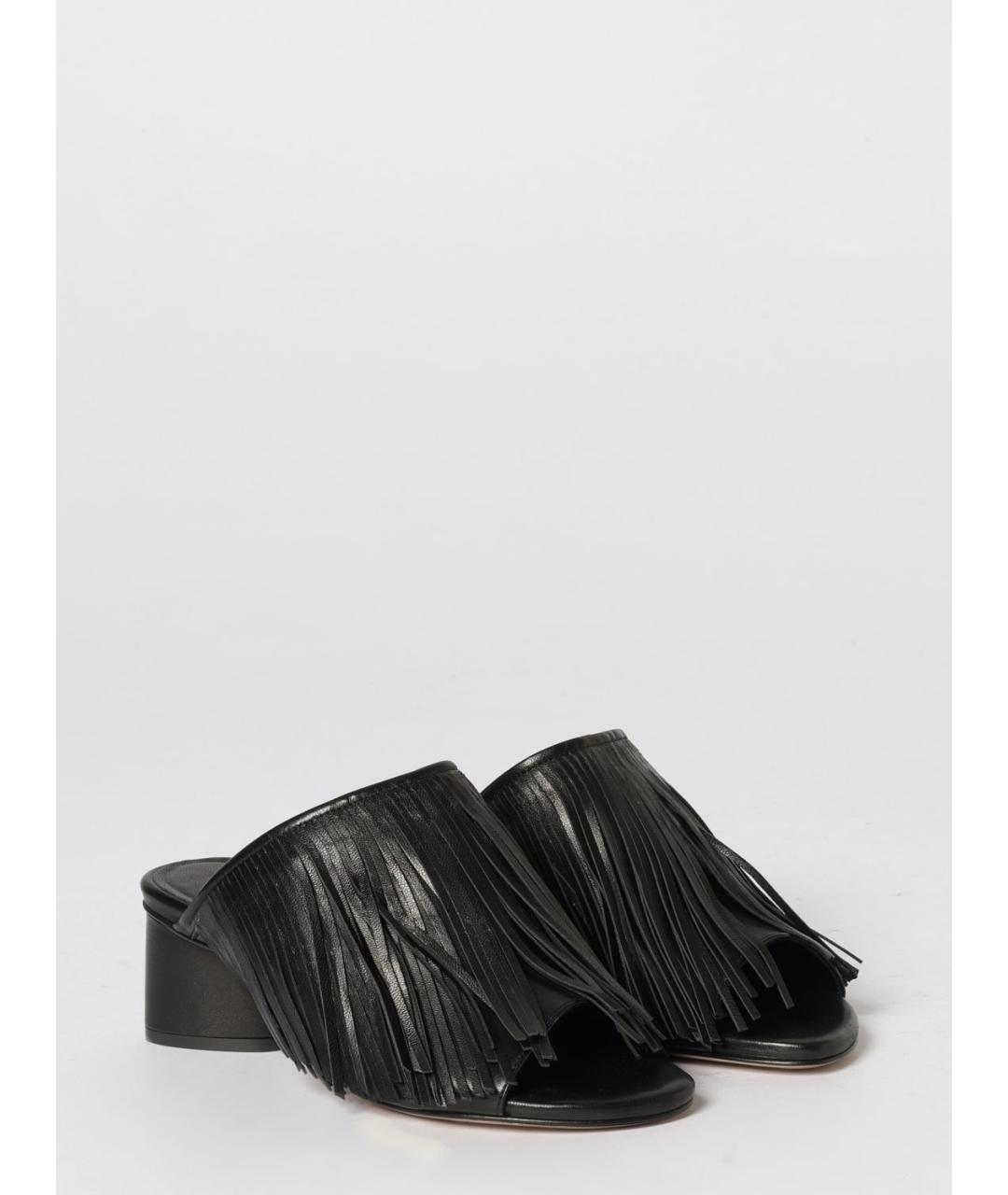VIC MATIE Черные кожаные мюли, фото 2
