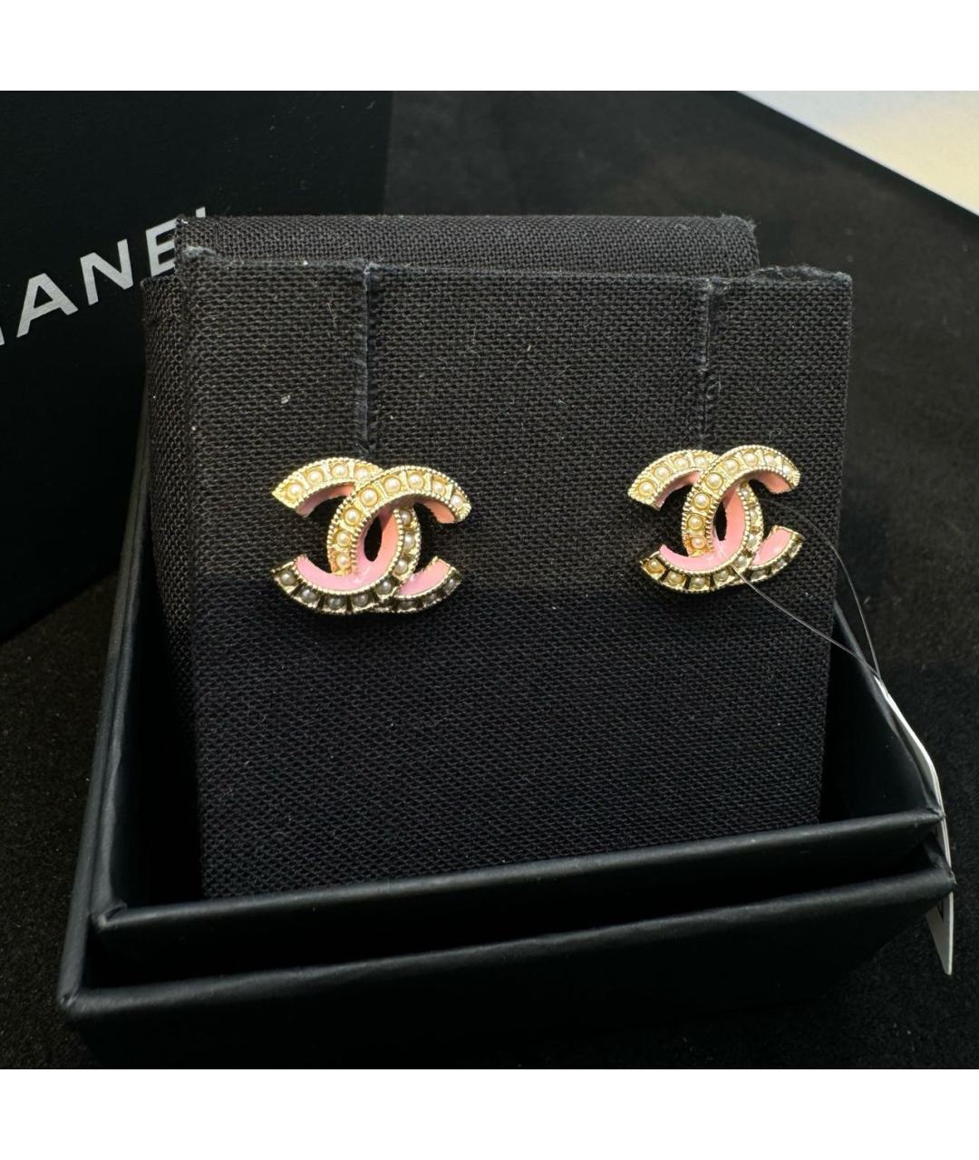 CHANEL Золотые металлические серьги, фото 2