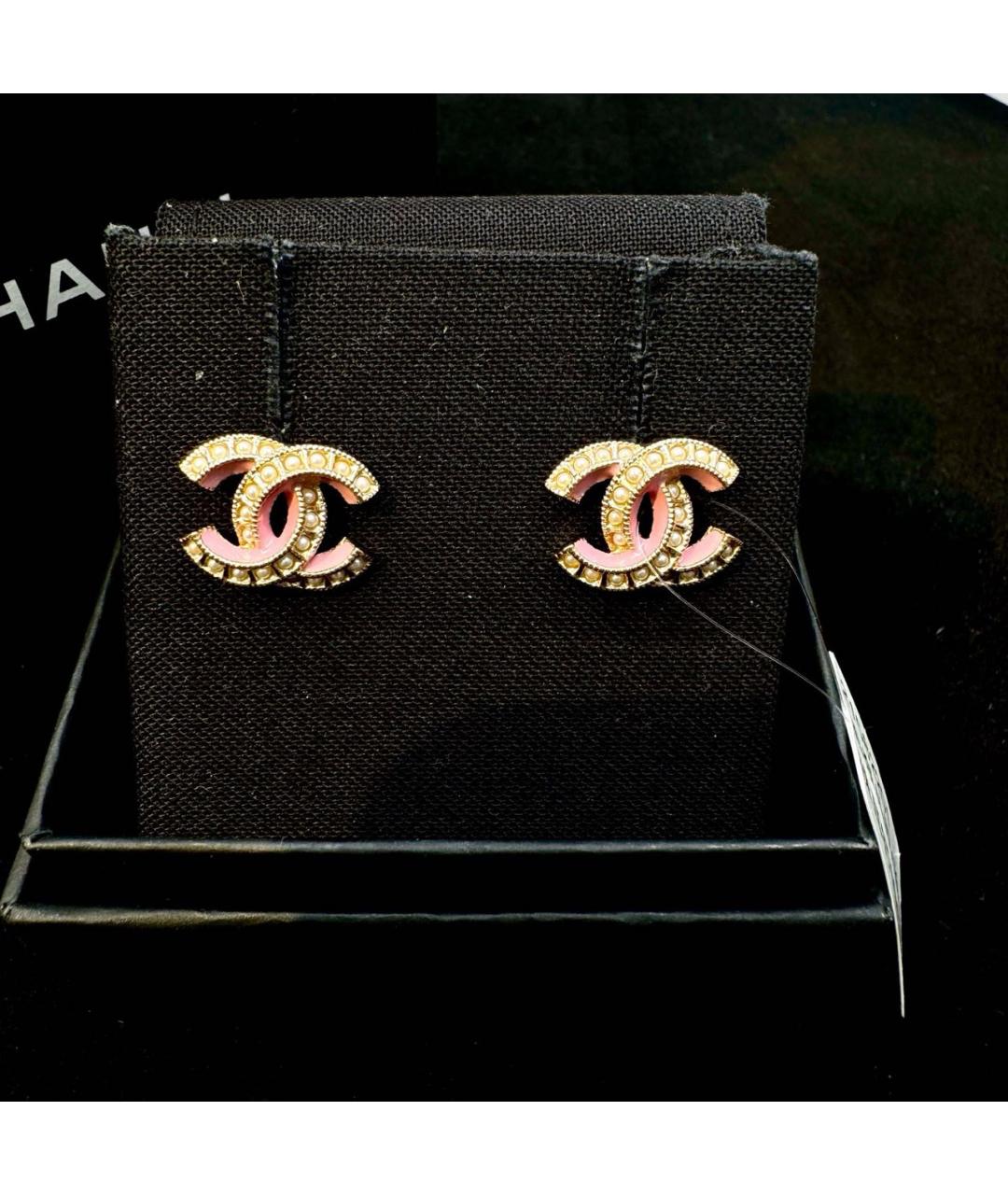 CHANEL Золотые металлические серьги, фото 6