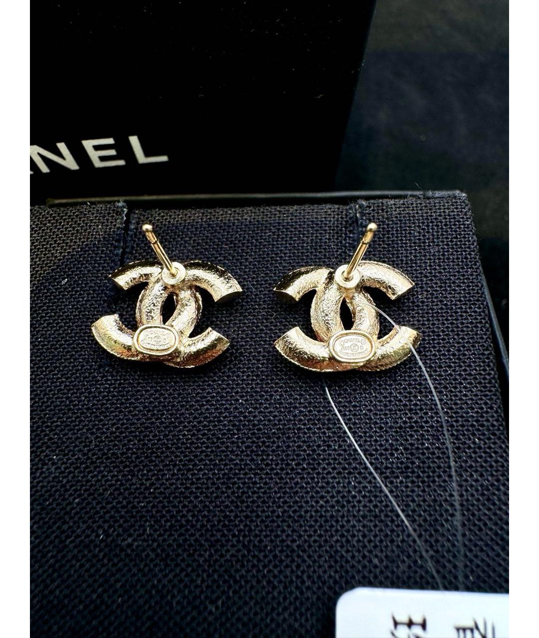 CHANEL Золотые металлические серьги, фото 3