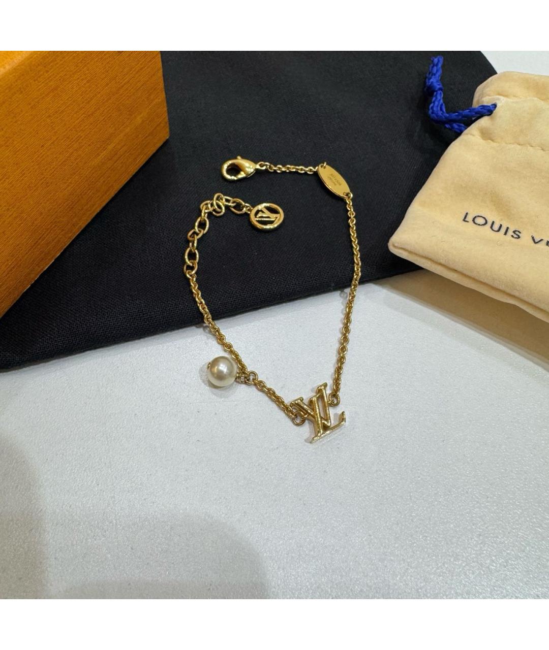 LOUIS VUITTON Золотой металлический браслет, фото 5