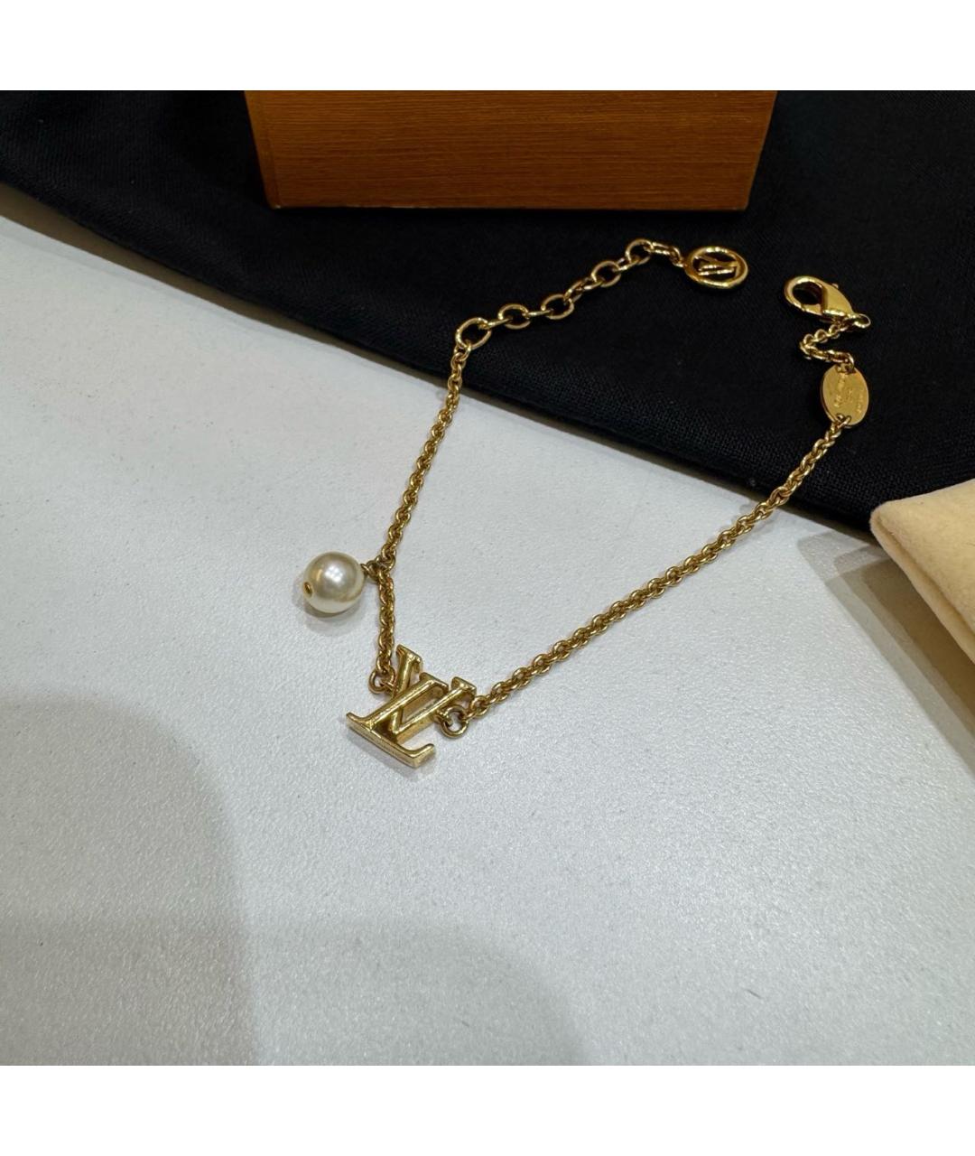 LOUIS VUITTON Золотой металлический браслет, фото 4