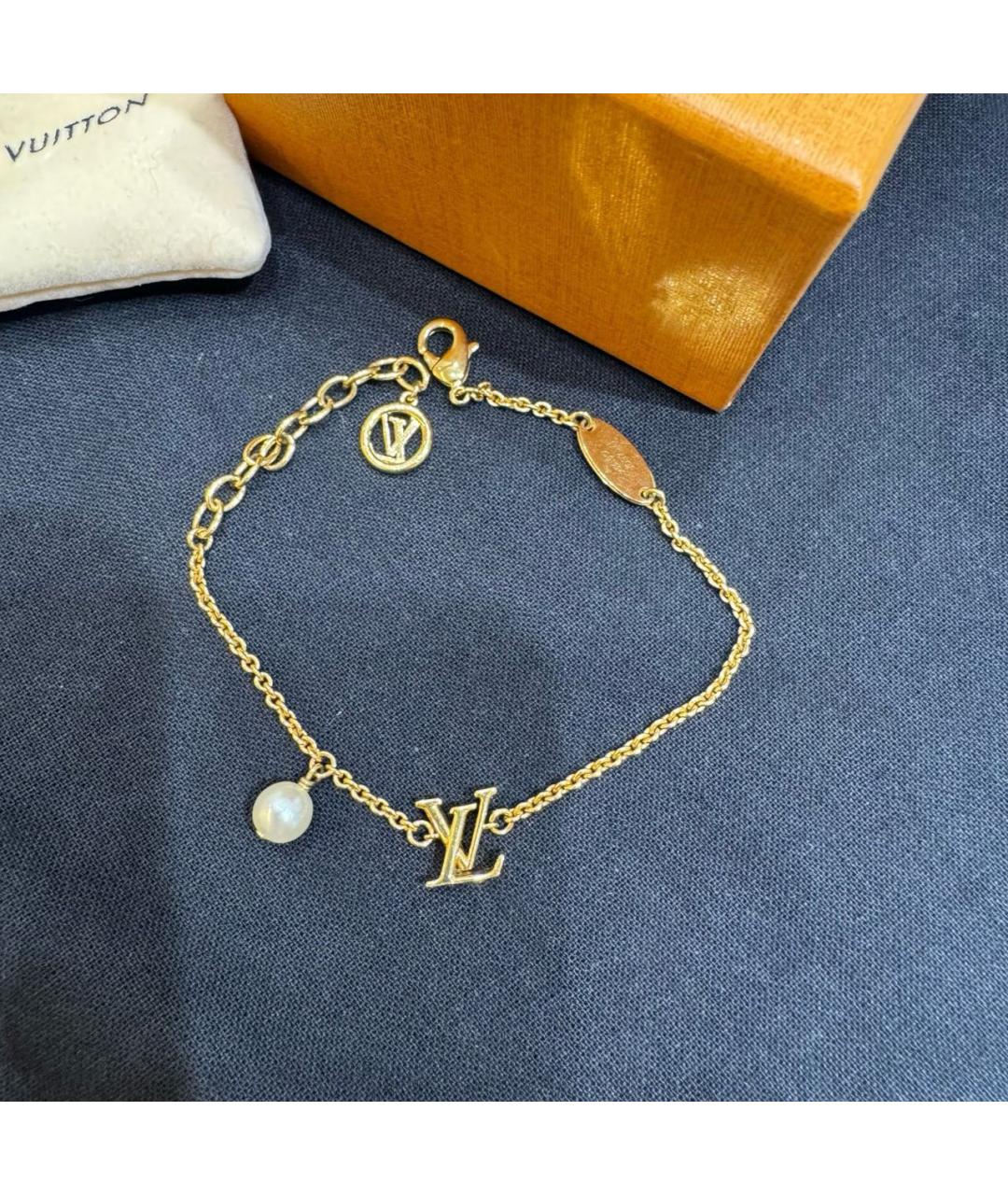 LOUIS VUITTON Золотой металлический браслет, фото 6