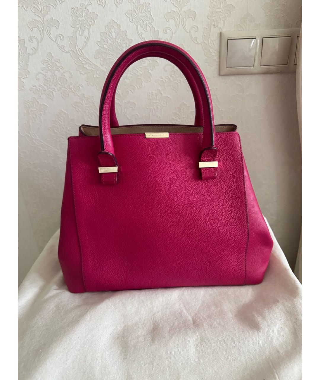 VICTORIA BECKHAM Розовая кожаная сумка с короткими ручками, фото 8
