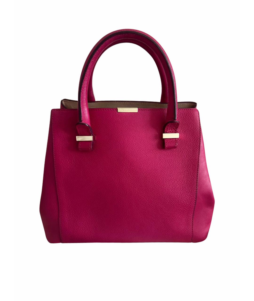 VICTORIA BECKHAM Розовая кожаная сумка с короткими ручками, фото 1