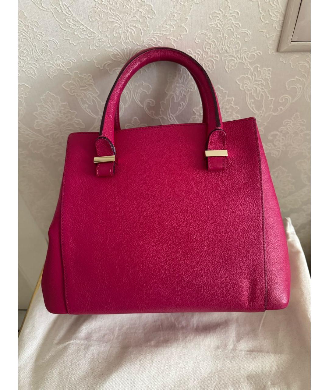 VICTORIA BECKHAM Розовая кожаная сумка с короткими ручками, фото 2